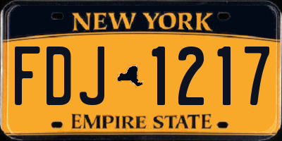 NY license plate FDJ1217