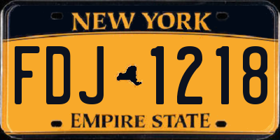 NY license plate FDJ1218