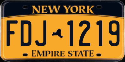 NY license plate FDJ1219