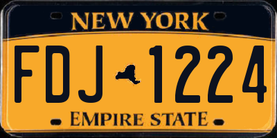 NY license plate FDJ1224