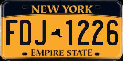 NY license plate FDJ1226
