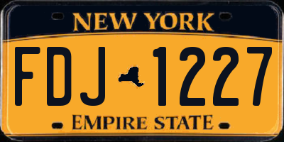 NY license plate FDJ1227