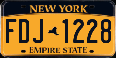 NY license plate FDJ1228