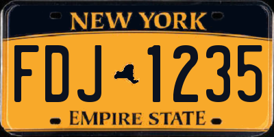 NY license plate FDJ1235