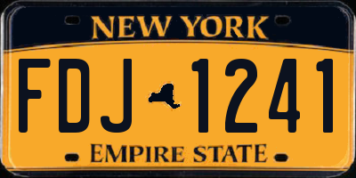 NY license plate FDJ1241