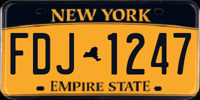 NY license plate FDJ1247