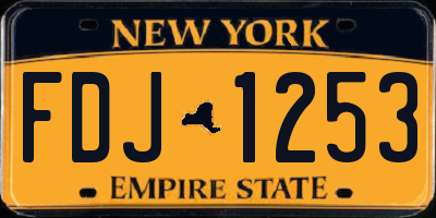 NY license plate FDJ1253