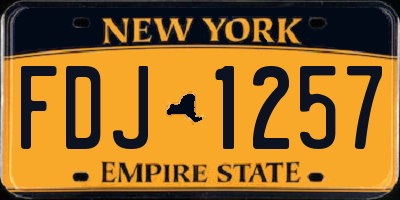 NY license plate FDJ1257