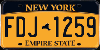 NY license plate FDJ1259
