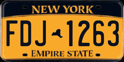 NY license plate FDJ1263