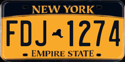 NY license plate FDJ1274