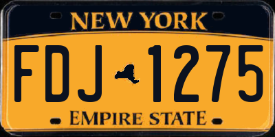 NY license plate FDJ1275