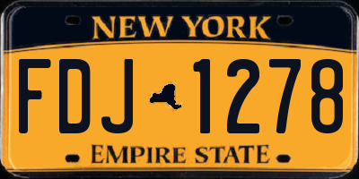 NY license plate FDJ1278