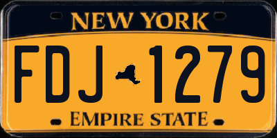 NY license plate FDJ1279