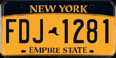 NY license plate FDJ1281