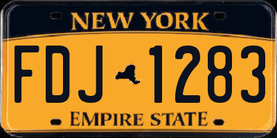 NY license plate FDJ1283