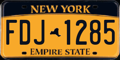 NY license plate FDJ1285