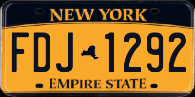 NY license plate FDJ1292
