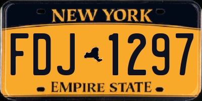 NY license plate FDJ1297