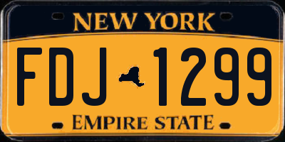 NY license plate FDJ1299