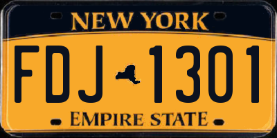 NY license plate FDJ1301