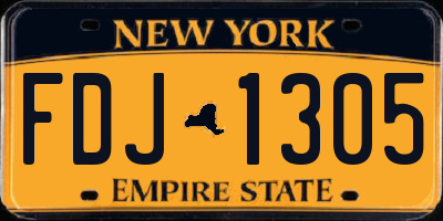 NY license plate FDJ1305