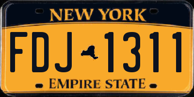 NY license plate FDJ1311