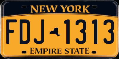 NY license plate FDJ1313