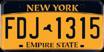 NY license plate FDJ1315