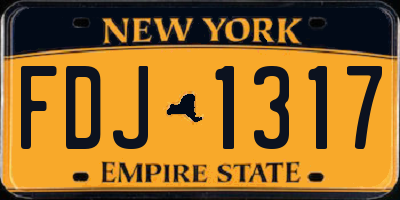 NY license plate FDJ1317