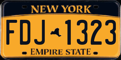 NY license plate FDJ1323