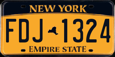 NY license plate FDJ1324