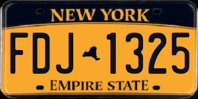 NY license plate FDJ1325