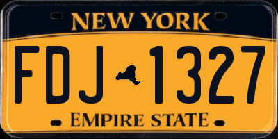 NY license plate FDJ1327