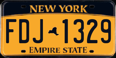 NY license plate FDJ1329