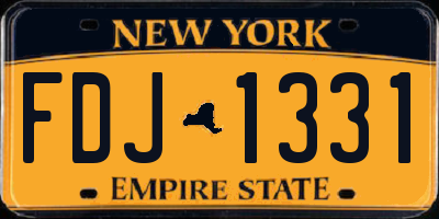 NY license plate FDJ1331