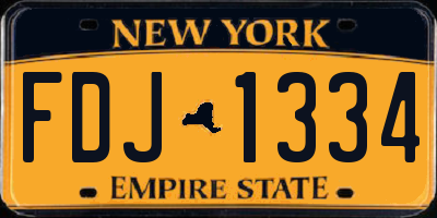 NY license plate FDJ1334
