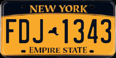 NY license plate FDJ1343