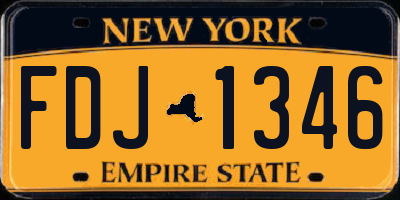 NY license plate FDJ1346