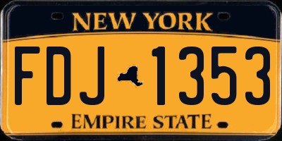 NY license plate FDJ1353