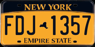 NY license plate FDJ1357