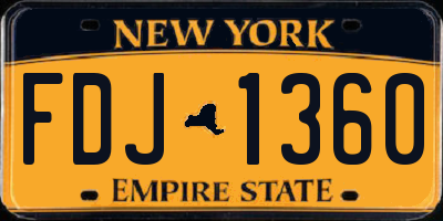 NY license plate FDJ1360
