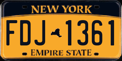 NY license plate FDJ1361