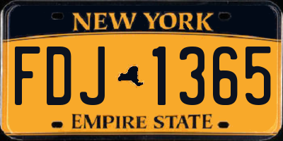 NY license plate FDJ1365