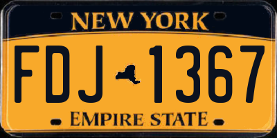 NY license plate FDJ1367