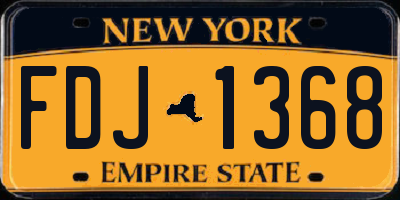 NY license plate FDJ1368