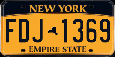 NY license plate FDJ1369