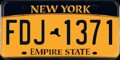 NY license plate FDJ1371