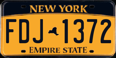NY license plate FDJ1372