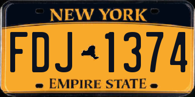 NY license plate FDJ1374